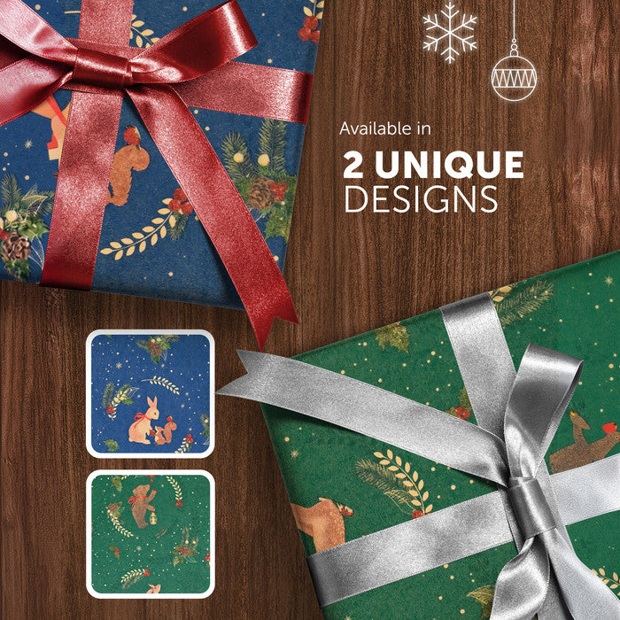 Kraft & Co Christmas Wrapping Paper Roll, 2 Pack