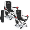 Voyager 2 Pack Padded Camping Chairs - with Cup Holder and Side Pockets
