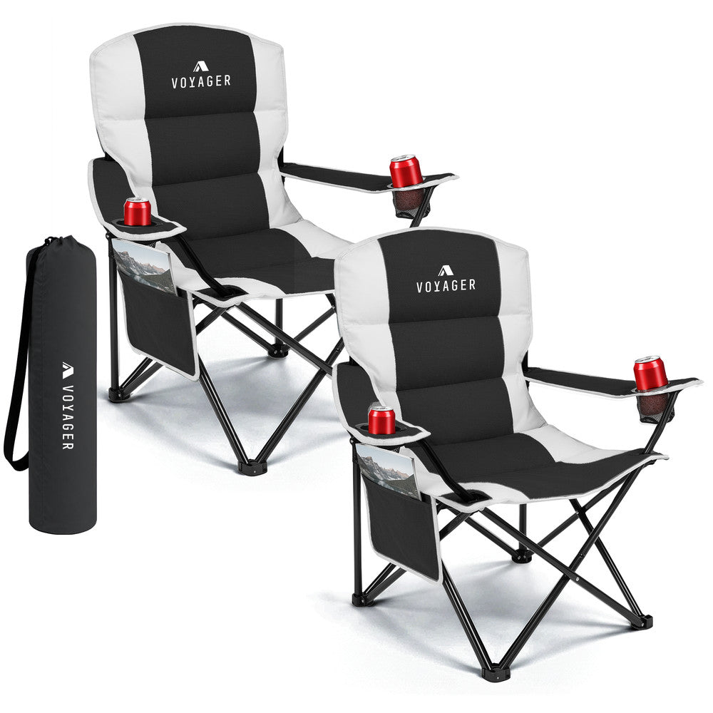 Padded Camping Chairs - 2 Pack