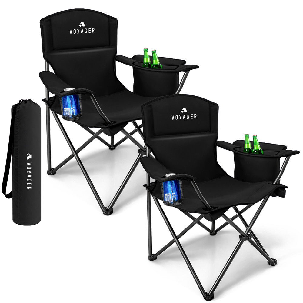Folding Camping Chairs 2 Pack with Cooler Bag – image 19