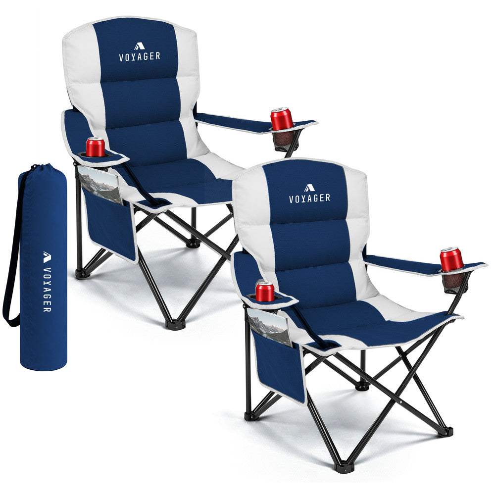 Padded Camping Chairs - 2 Pack