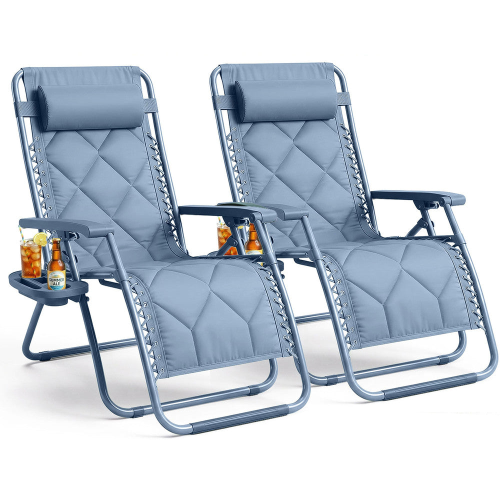 Luxurious Quilted Zero Gravity Chairs - Set of 2 XXL