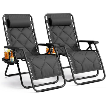 Luxurious Quilted Zero Gravity Chairs - Set of 2 XXL