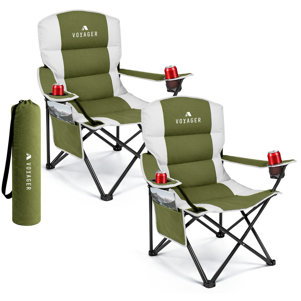 Padded Camping Chairs - 2 Pack