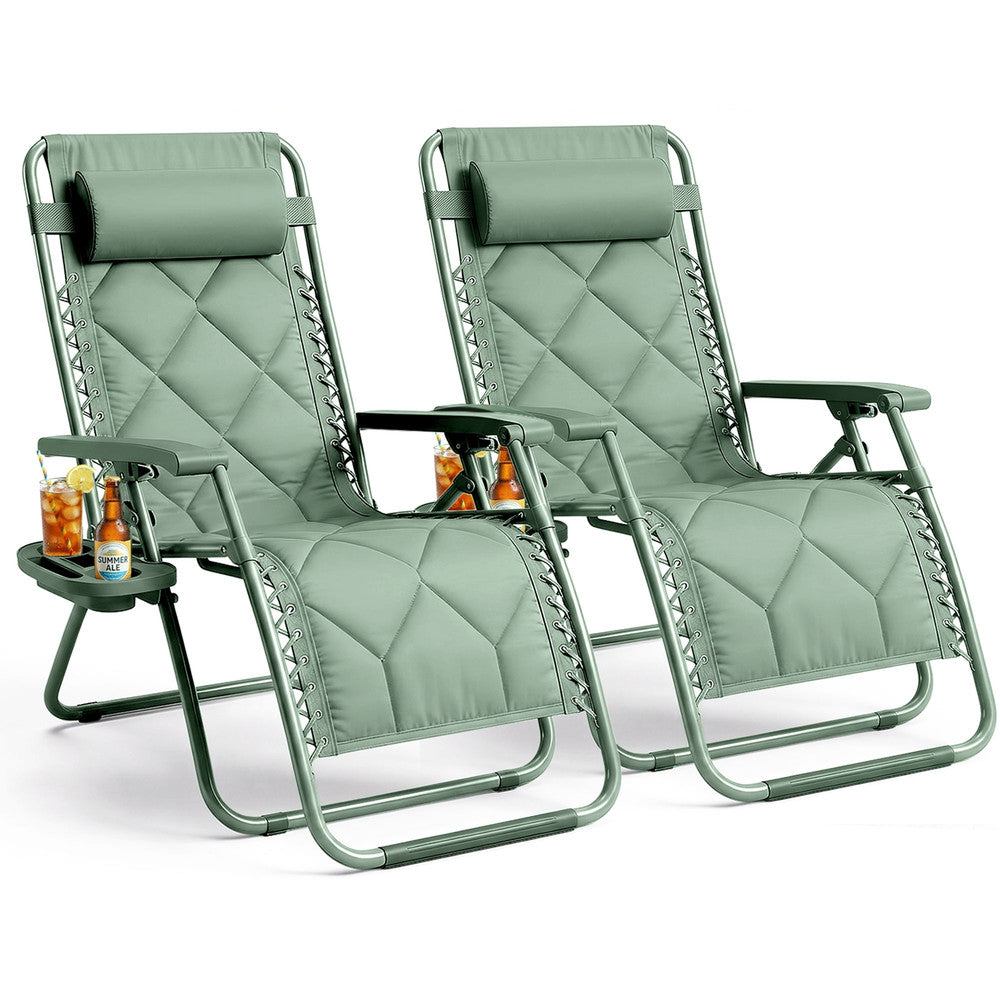 Luxurious Quilted Zero Gravity Chairs - Set of 2 XXL