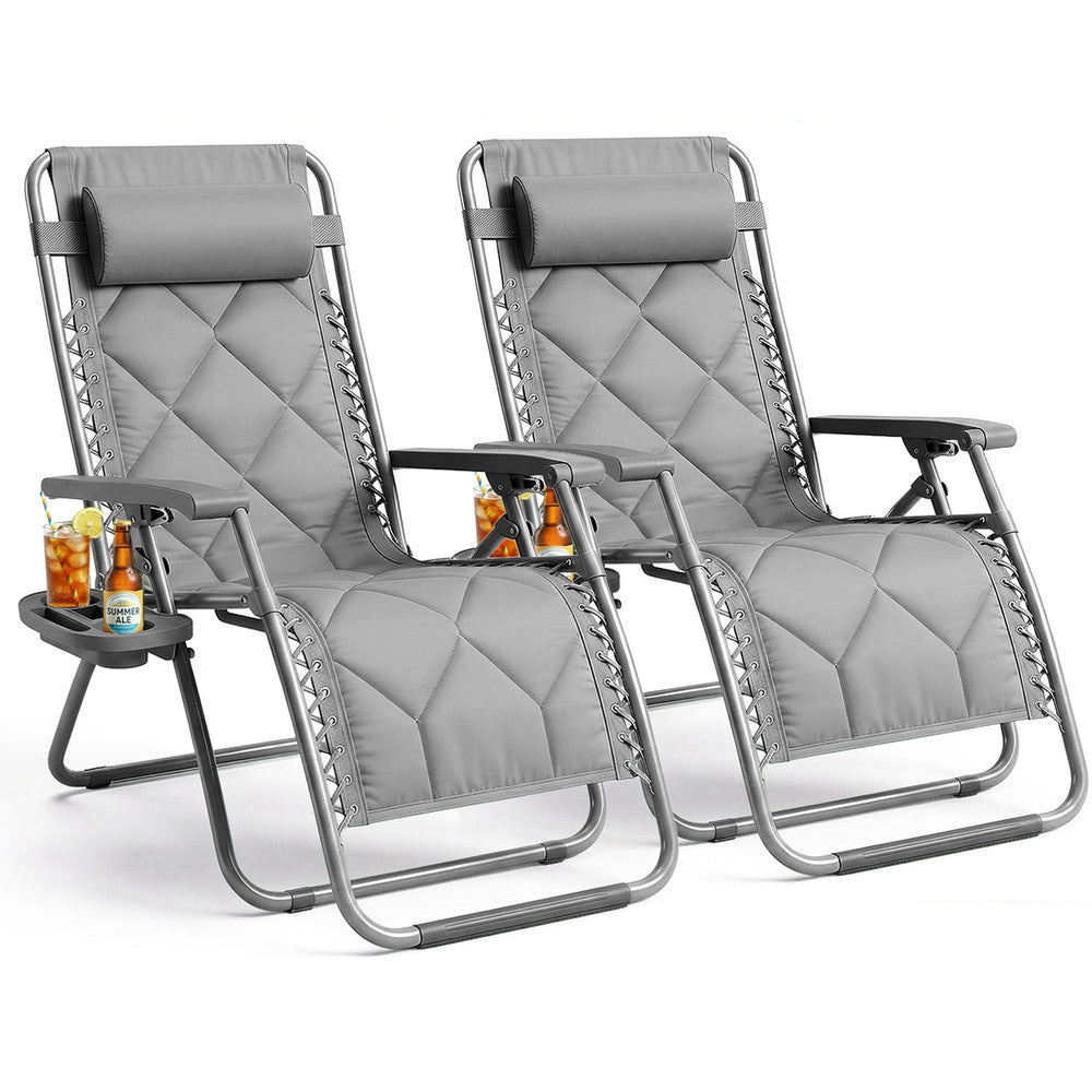 Luxurious Quilted Zero Gravity Chairs - Set of 2 XXL