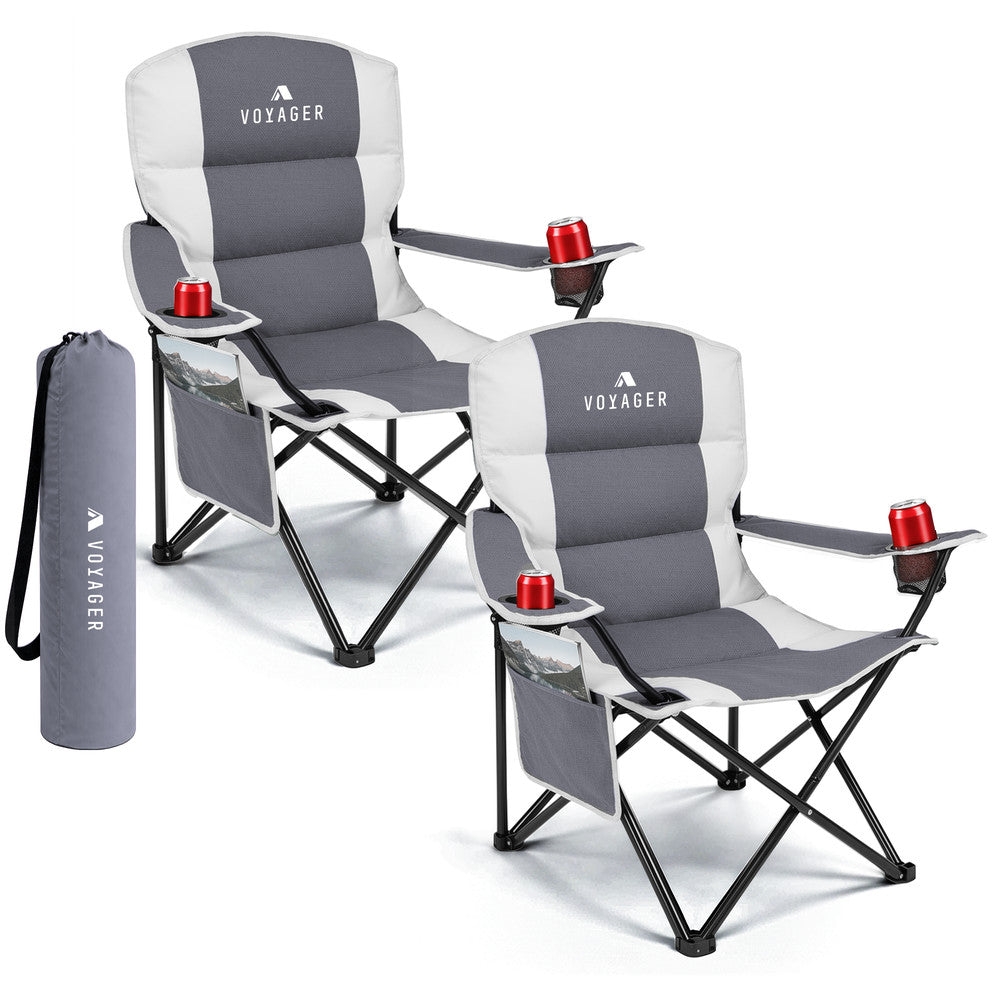 Padded Camping Chairs - 2 Pack