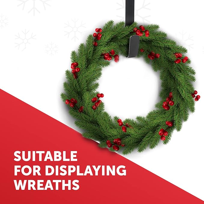 Kraft Co Black Metal Wreath Hanger – Christmas Decoration Door Hook
