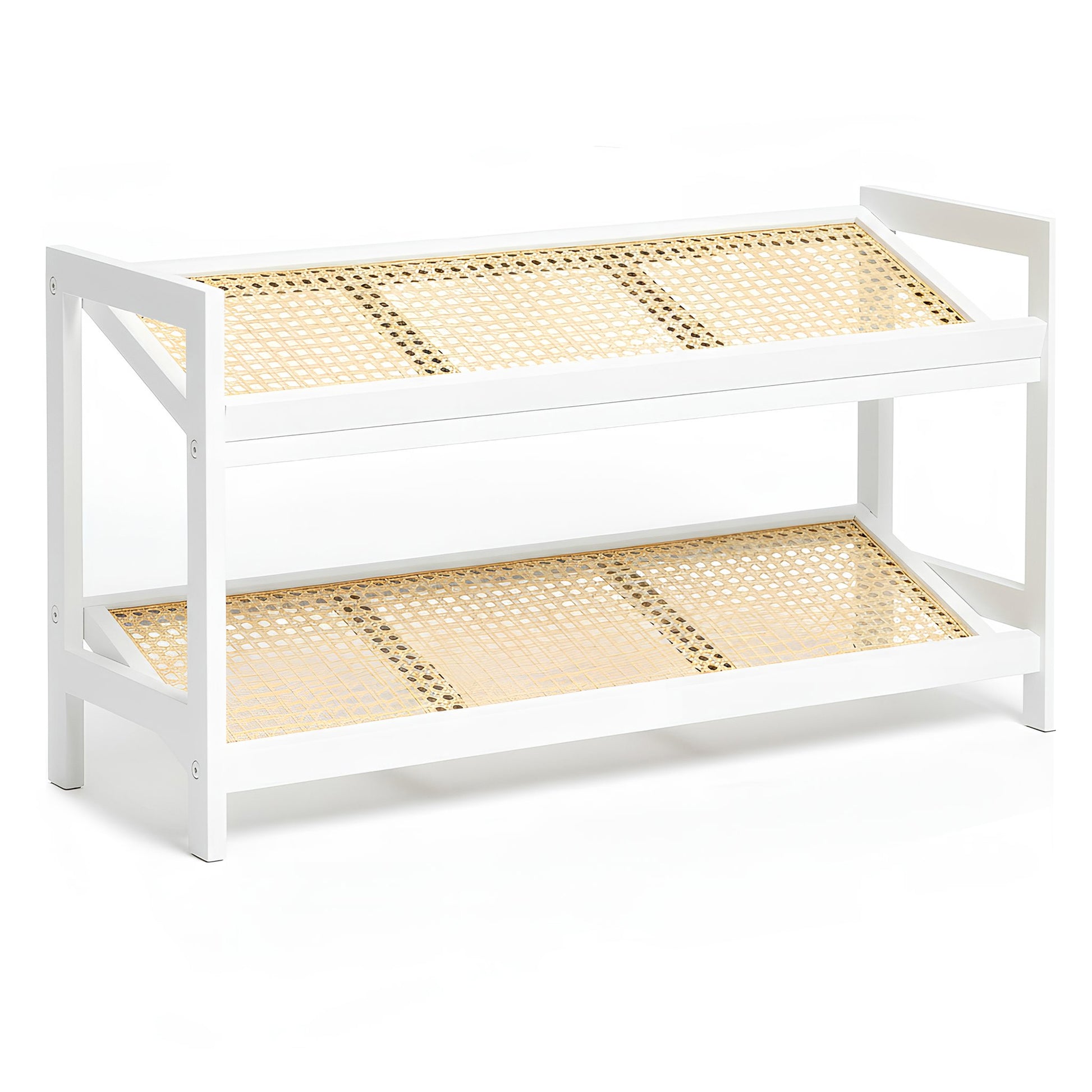 Bamboo & Rattan Shoe Rack Organiser (2/3/4-Tier)