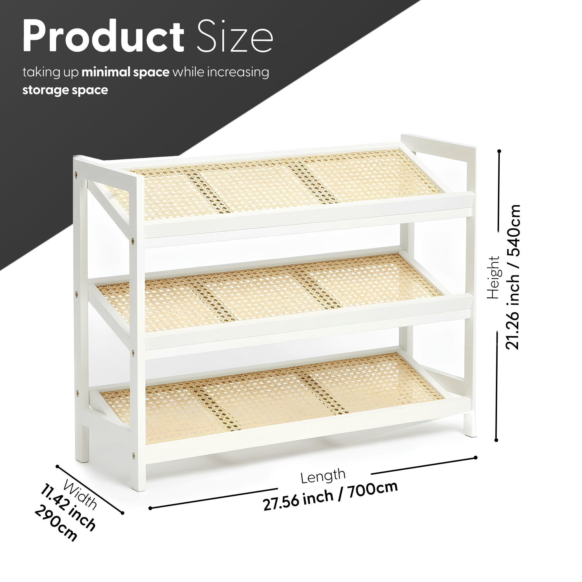 Bamboo & Rattan Shoe Rack Organiser (2/3/4-Tier) – image 10