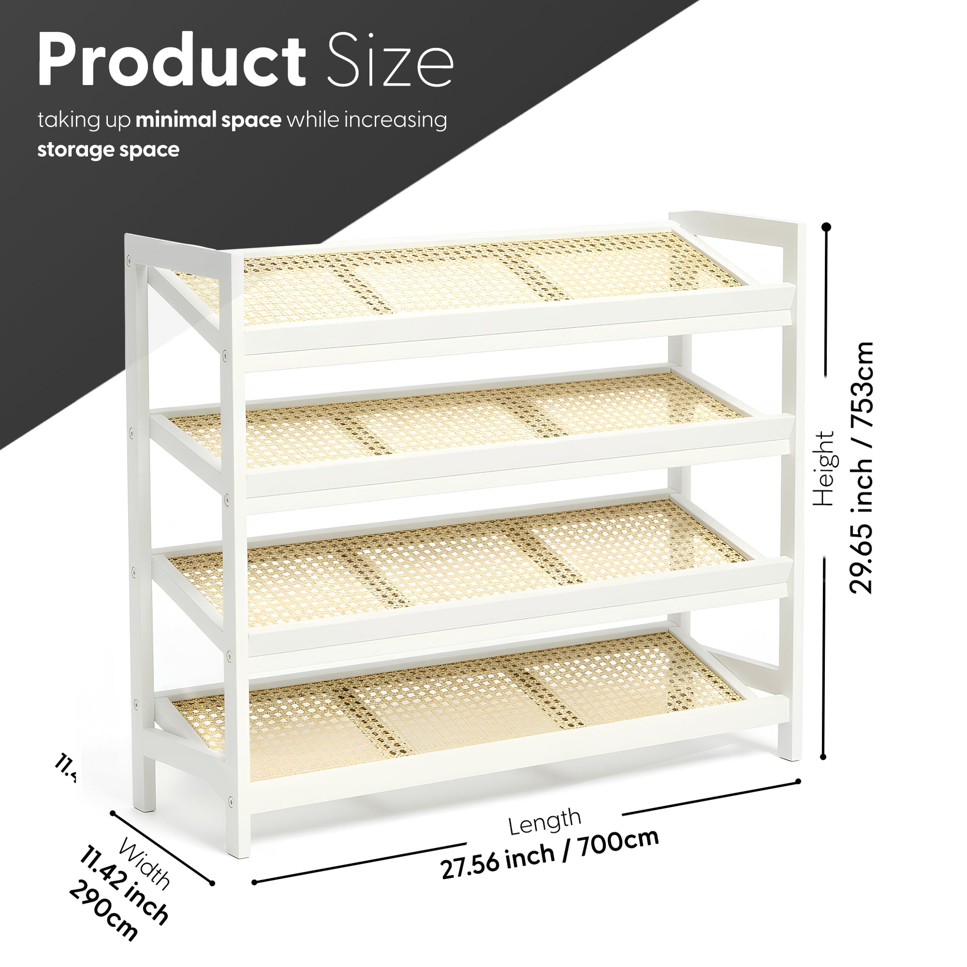 Bamboo & Rattan Shoe Rack Organiser (2/3/4-Tier) – image 18