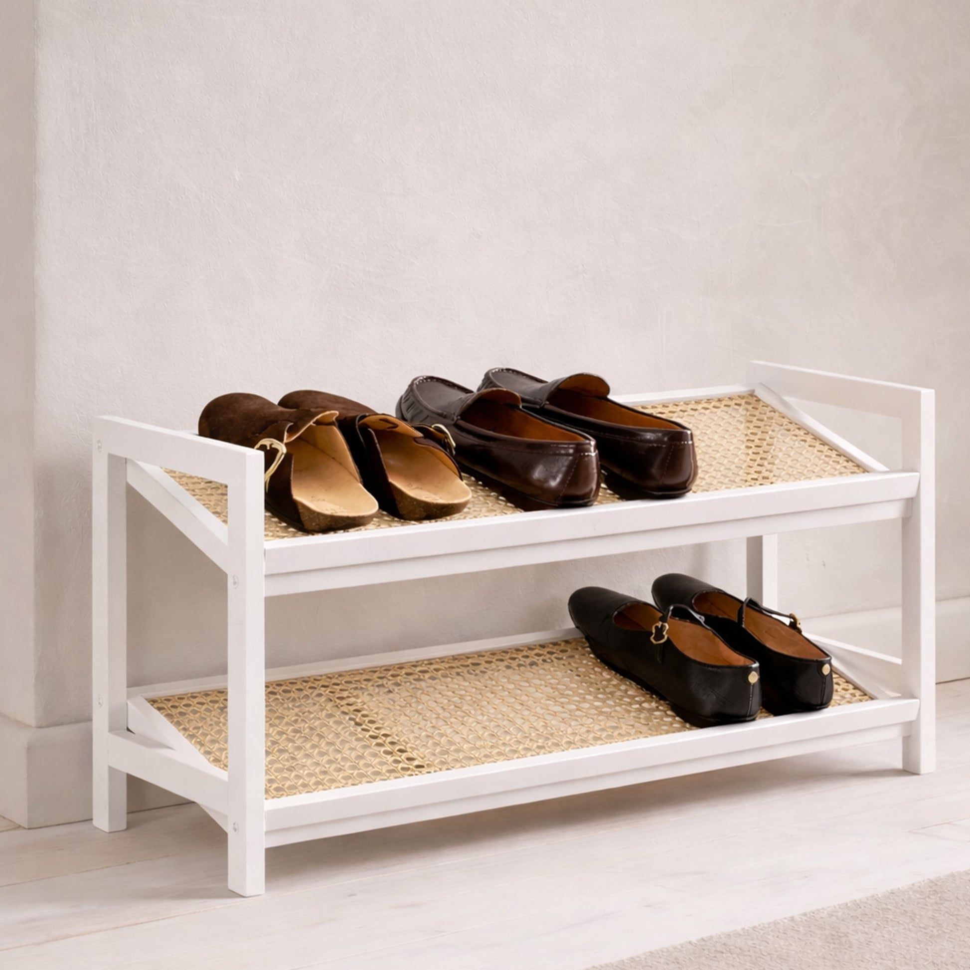 Bamboo & Rattan Shoe Rack Organiser (2/3/4-Tier) – image 8