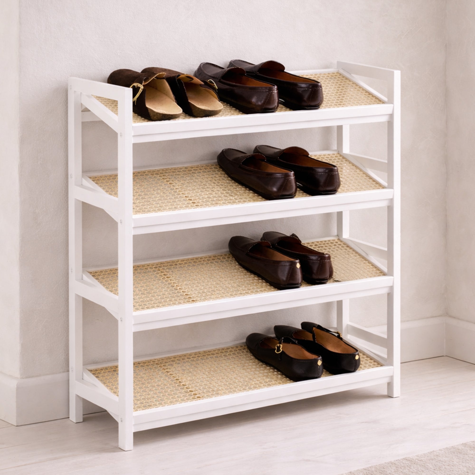 Bamboo & Rattan Shoe Rack Organiser (2/3/4-Tier) – image 23