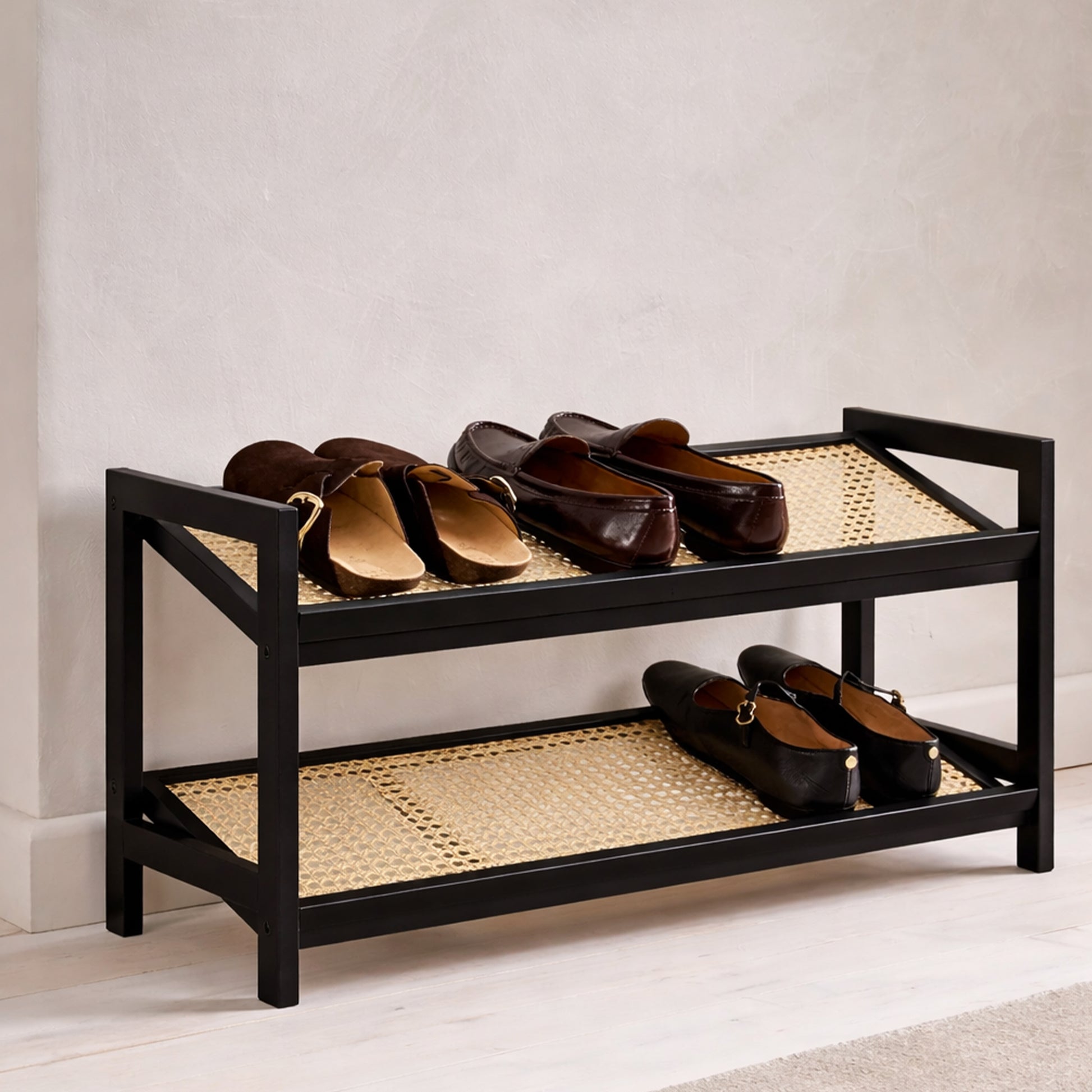 Bamboo & Rattan Shoe Rack Organiser (2/3/4-Tier) – image 27