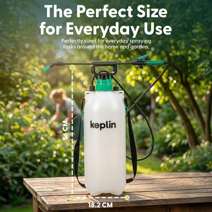 Keplin 8L Garden Pressure Sprayer Perfect Size for Everyday Use 56cm Height
