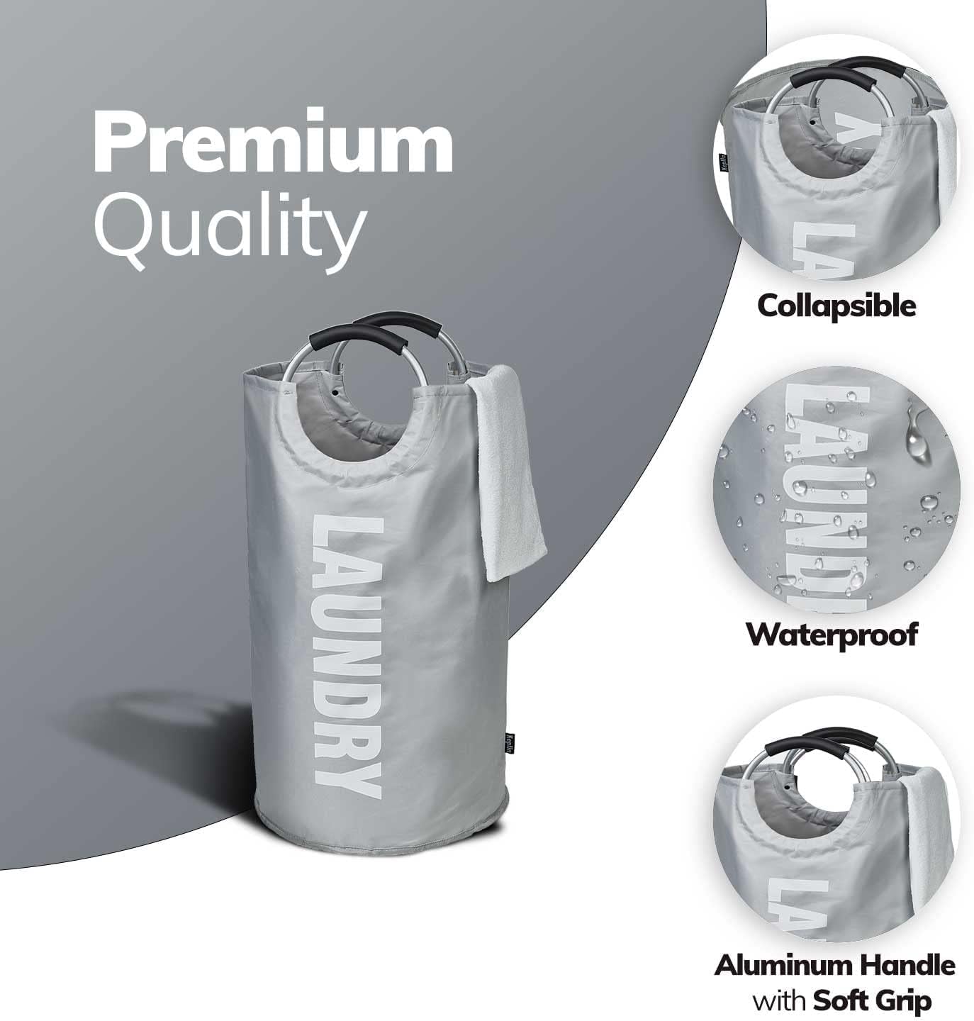 82L Collapsible Large Laundry Basket - Foldable, Lightweight & Easy to Carry – image 7