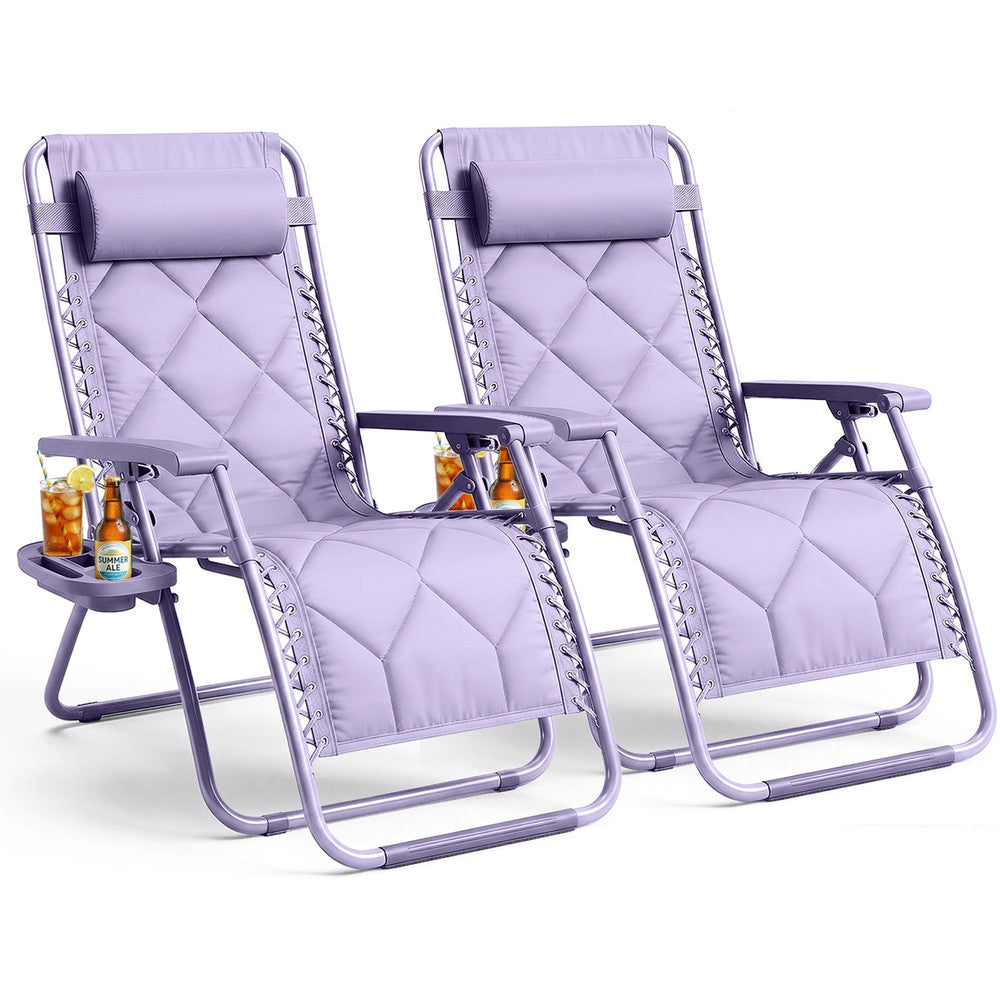 Luxurious Quilted Zero Gravity Chairs - Set of 2 XXL
