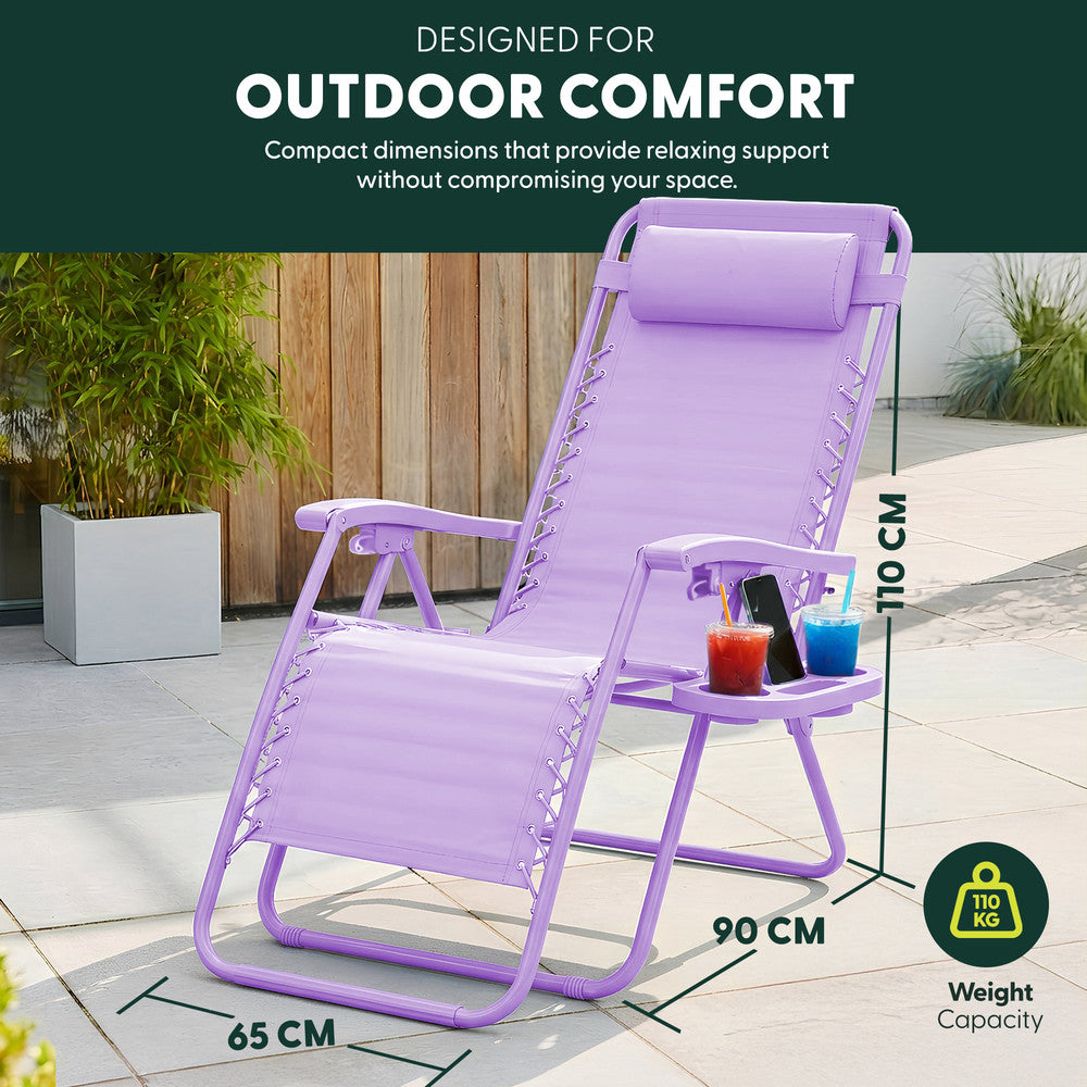 Textilene Zero Gravity Chairs Set of 2