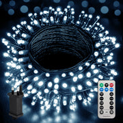Desiretech Outdoor & Garden Lights, LED Outdoor Waterproof Plug-in String Lights, Remote Control, 8 Modes, Timer, Dimmable Cool/Warm Lights