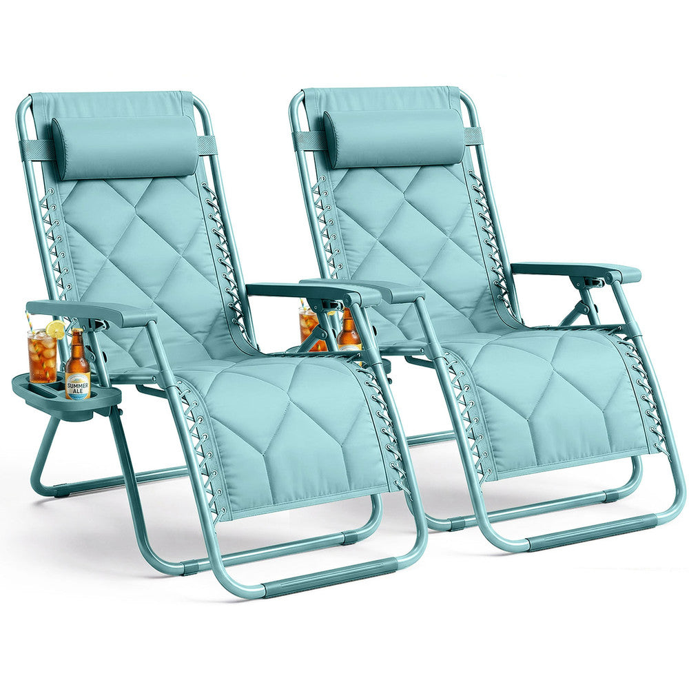Luxurious Quilted Zero Gravity Chairs - Set of 2 XXL