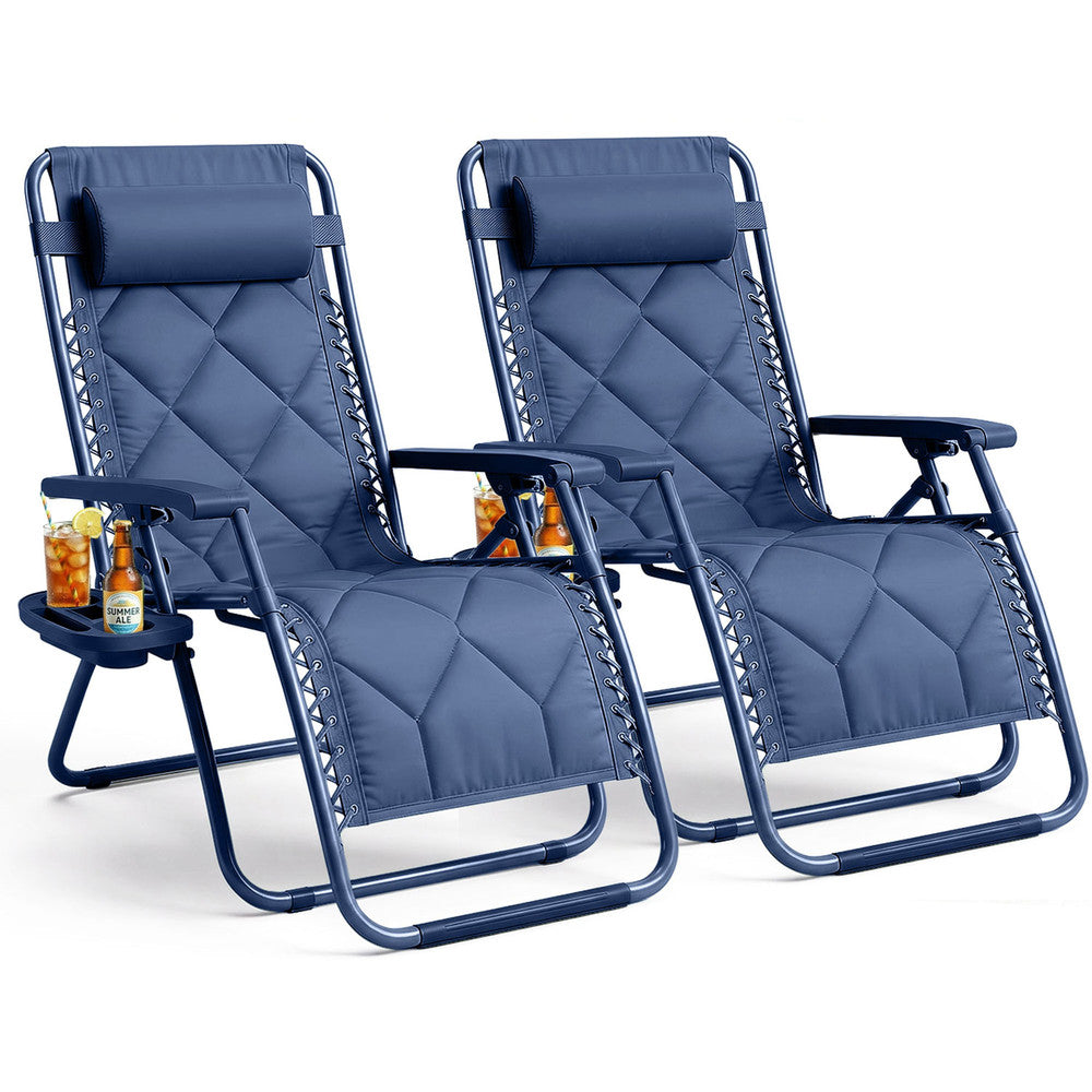 Luxurious Quilted Zero Gravity Chairs - Set of 2 XXL