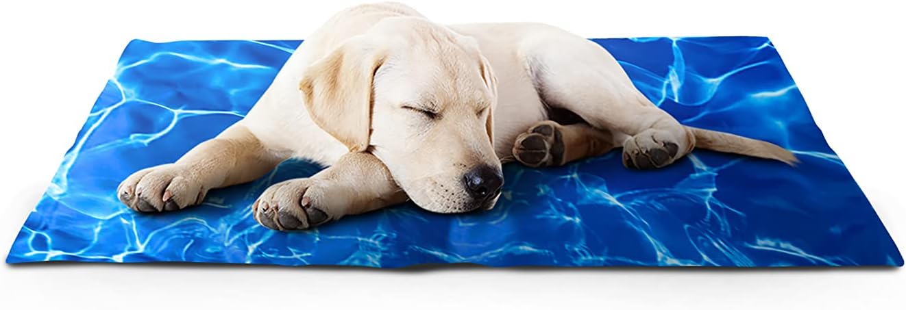 Pet Cooling Mats – Self Cooling Mat Bed for Dogs, Cats to Prevent Overheating During Rest & Sleep – Heat Absorbing Gel & Waterproof Pillow Pad to Keep Ice Cool–Patterned(75x120cm)
