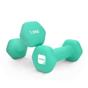 KAYMAN Neoprene Dumbbells Pair with Anti-Slip Grip,Hex Edges,Water-Resistant Surface & Workout Poster-Weight Set for Home, Gym & Fitness 1.5kg