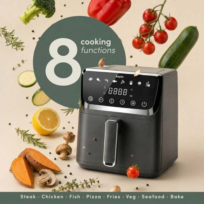 Keplin 4.5L Air Fryer 8 cooking presets – chips, chicken, fish, steak, pizza and veg
