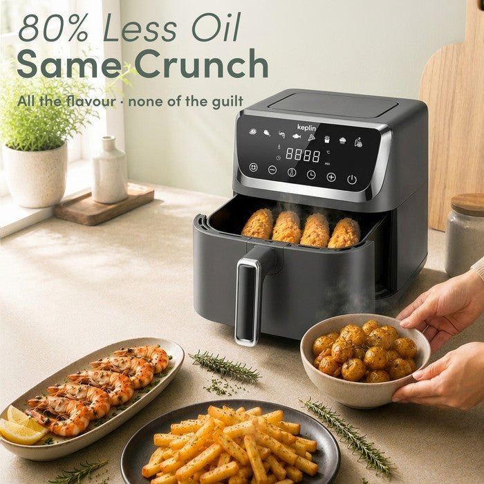 Keplin 4.5L Air Fryer 80% less oil – crispy chips, prawns and chicken healthy cooking
