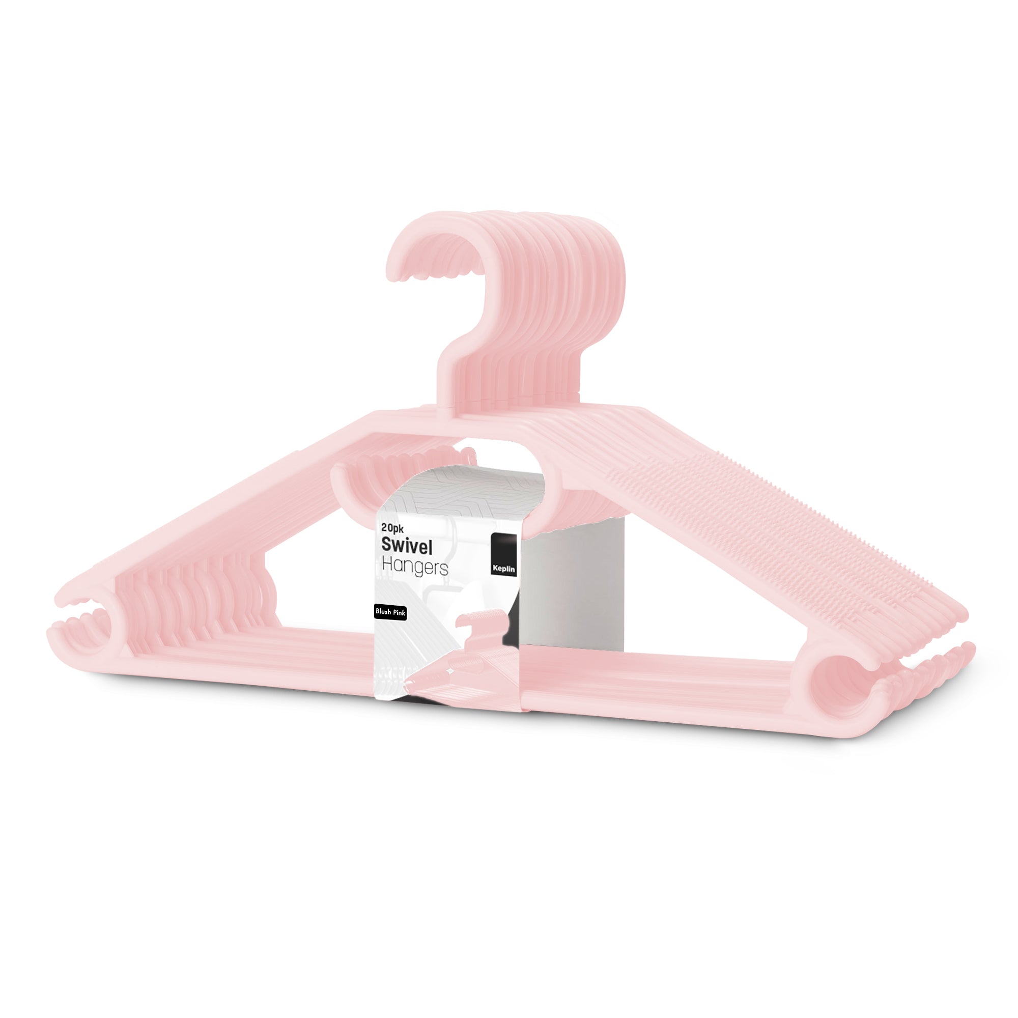 Heavy Duty Swivel Hook Hangers - Space Saving & Non Slip Coat Hangers with Rotating Hook & Tie