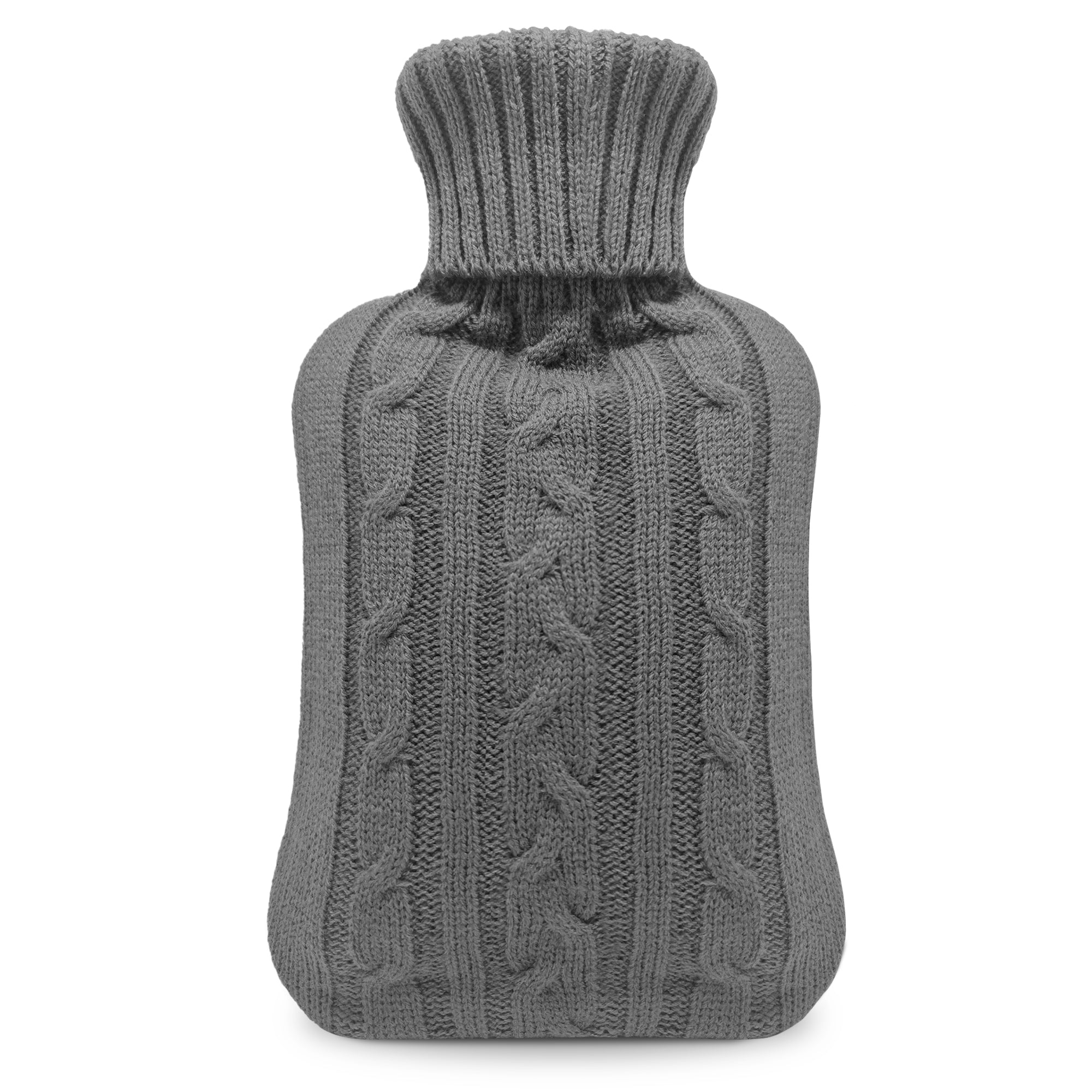Luxury Hot Water Bottle - Extra Soft Cover, Thermal Rubber Bottle Covered with Premium Faux Fur