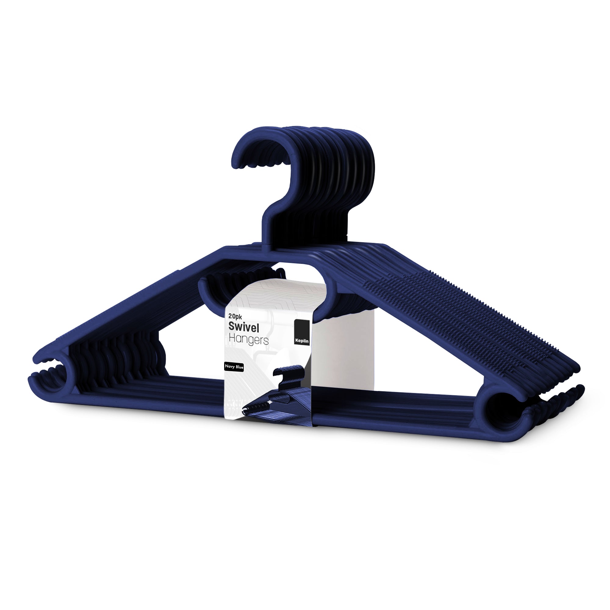 Heavy Duty Swivel Hook Hangers - Space Saving & Non Slip Coat Hangers with Rotating Hook & Tie
