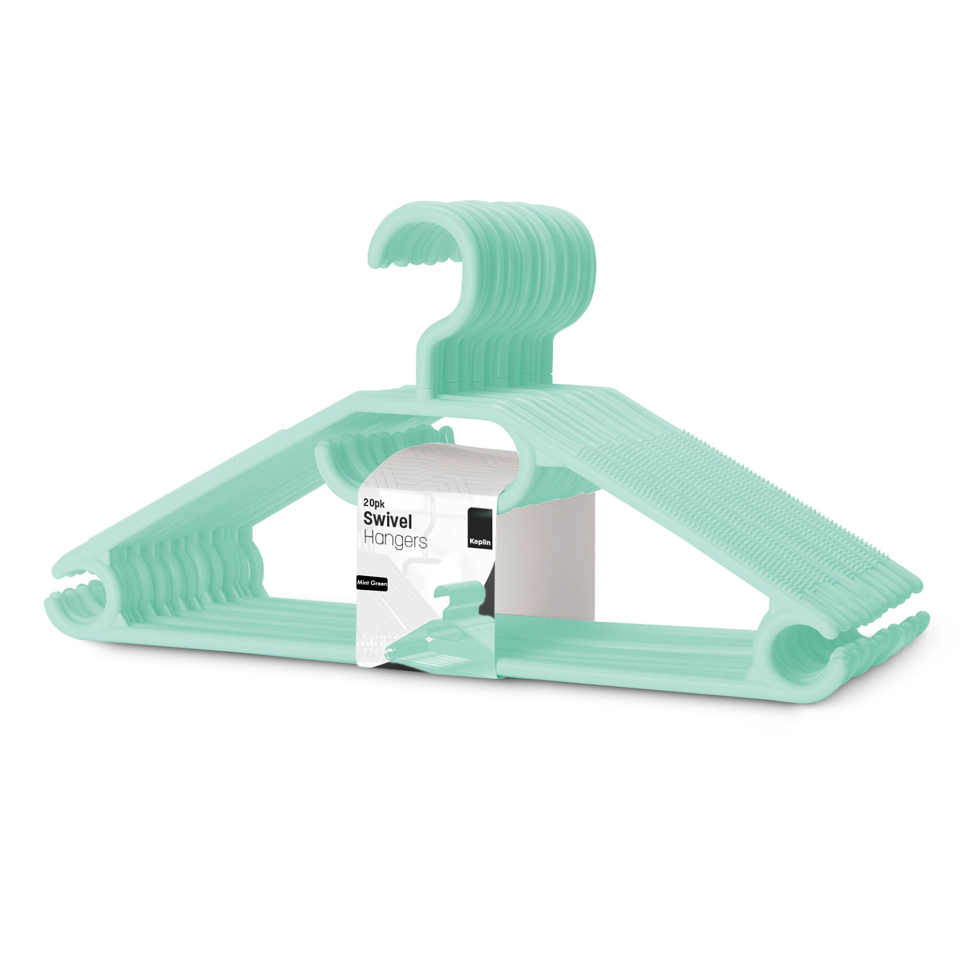 Heavy Duty Swivel Hook Hangers - Space Saving & Non Slip Coat Hangers with Rotating Hook & Tie