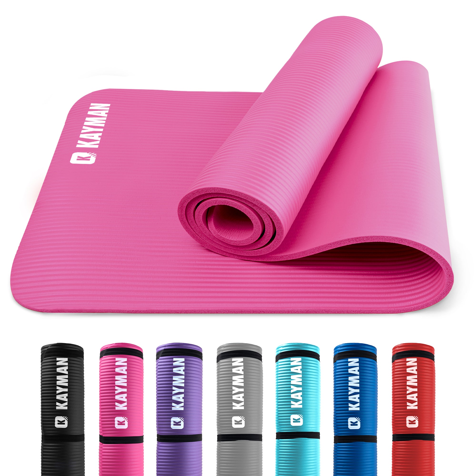 KAYMAN Yoga Mat – Extra Thick Foam Exercise Mat for Pilates, Stretching, Resistance Workouts & Therapy | Ideal for Home & Gym | 183 x 60cm