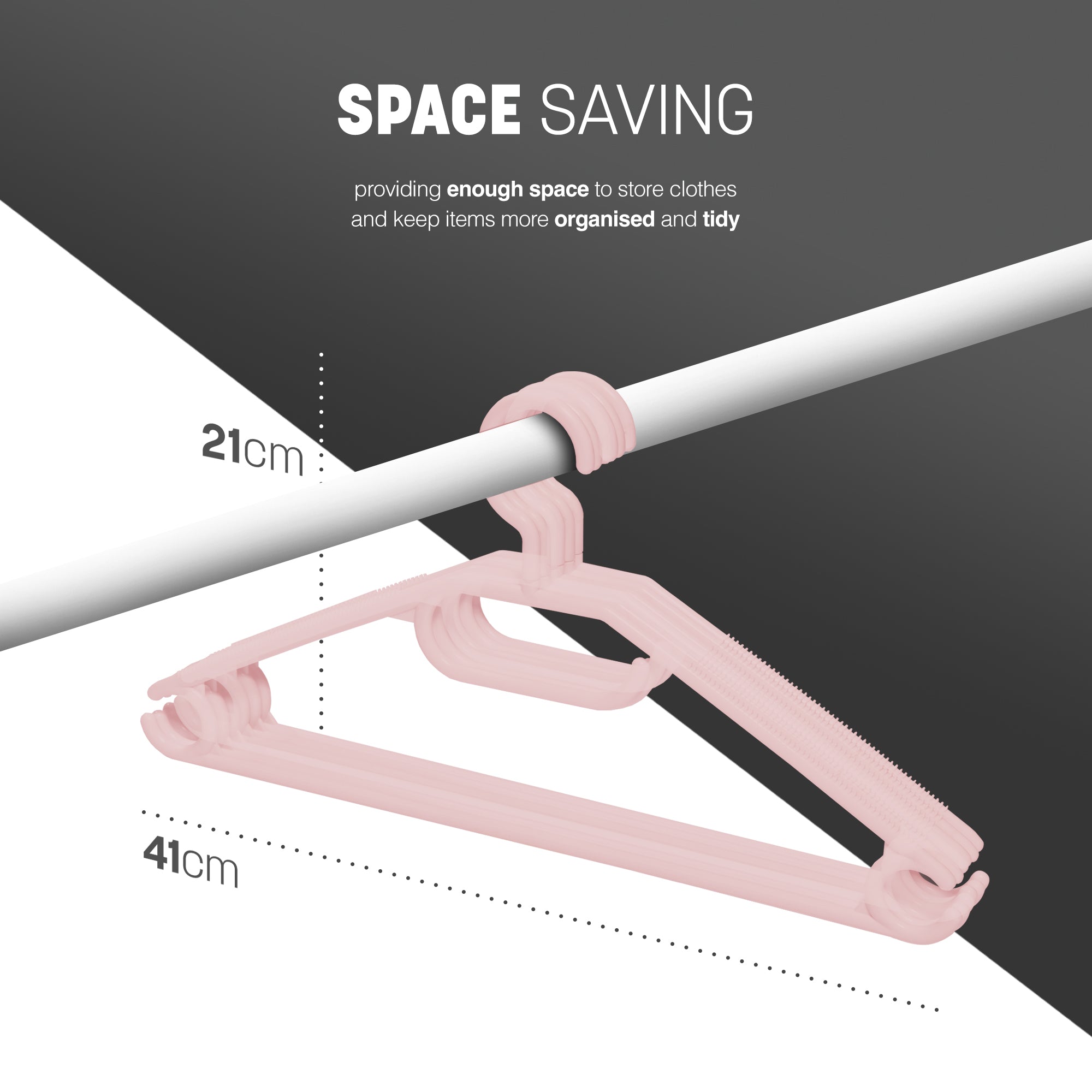 Heavy Duty Swivel Hook Hangers - Space Saving & Non Slip Coat Hangers with Rotating Hook & Tie