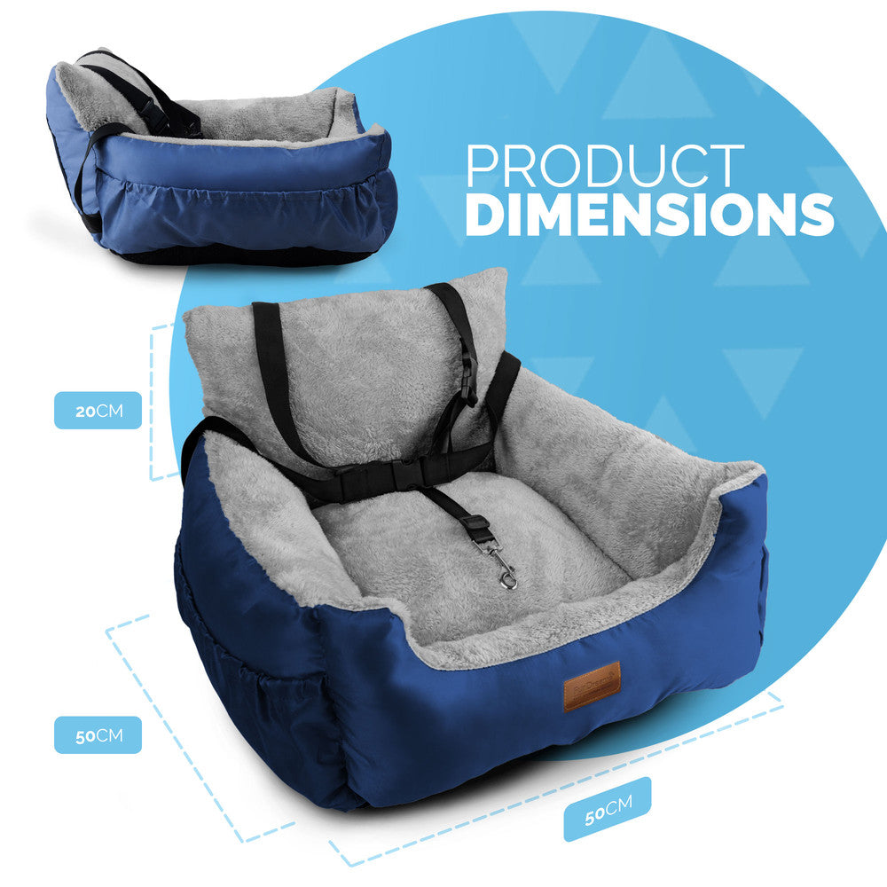 FurDreams Dog Car Seat – Plush & Cozy Pet Booster Seat for Small Dogs & Cats with Storage Pocket, Safety Leash, Waterproof Liner, and Non-Slip Base – image 25