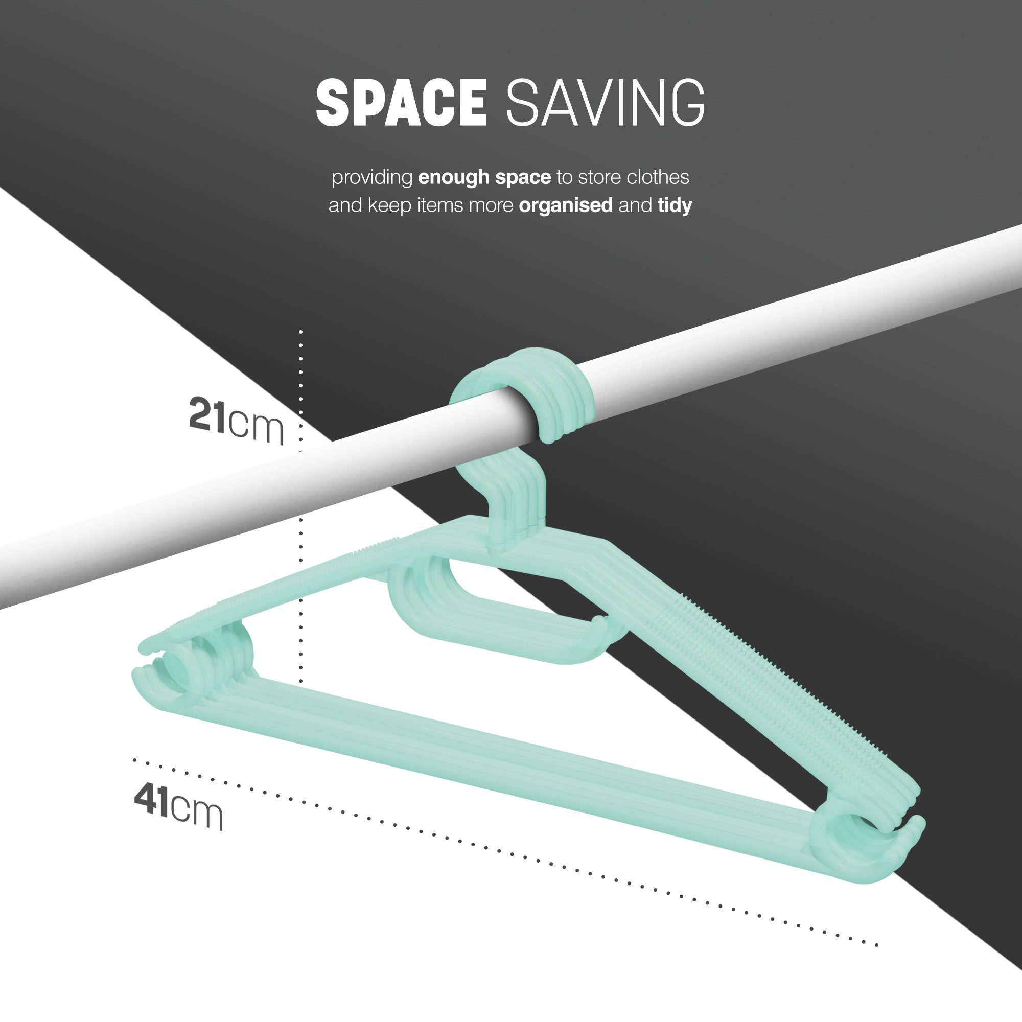 Heavy Duty Swivel Hook Hangers - Space Saving & Non Slip Coat Hangers with Rotating Hook & Tie