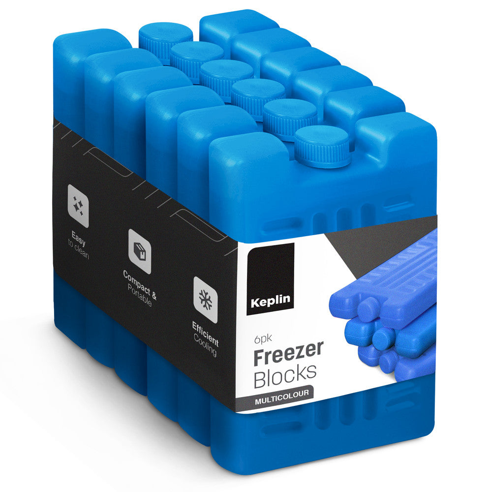 Reusable Large Freezer Blocks - Multi-Colour 6 Ice Packs