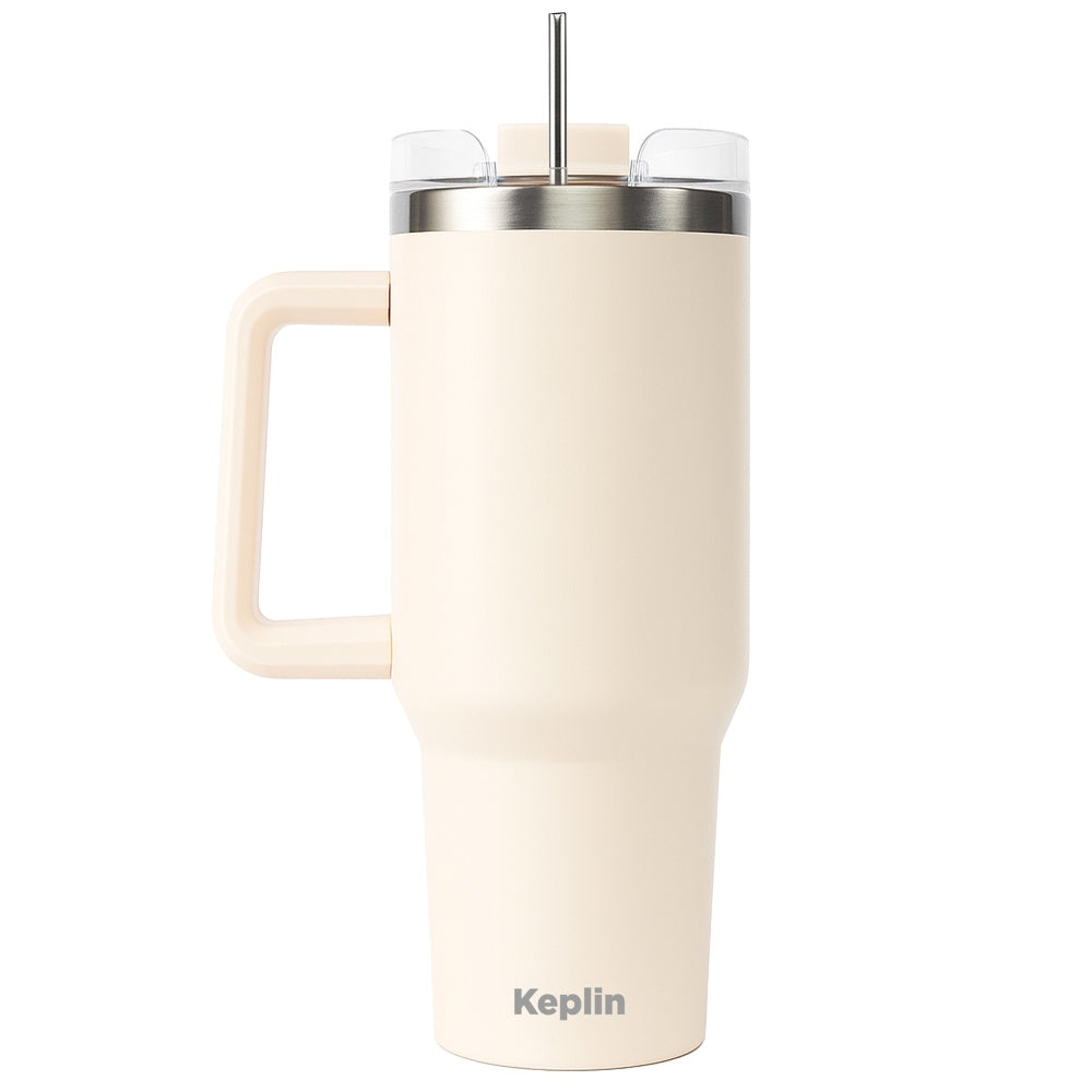Stainless Steel Vacuum Insulated Tumbler 40oz Cream White UK