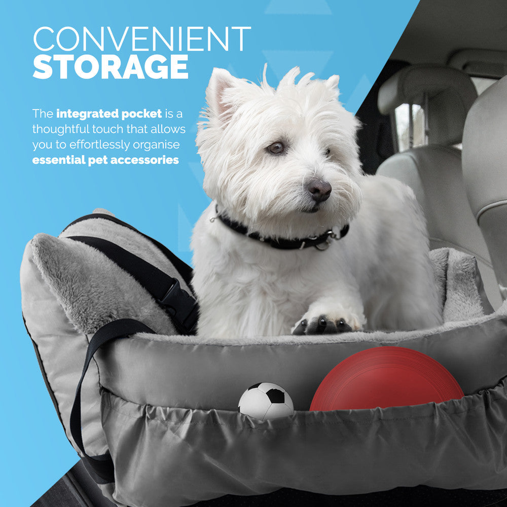 FurDreams Dog Car Seat – Plush & Cozy Pet Booster Seat for Small Dogs & Cats with Storage Pocket, Safety Leash, Waterproof Liner, and Non-Slip Base – image 19