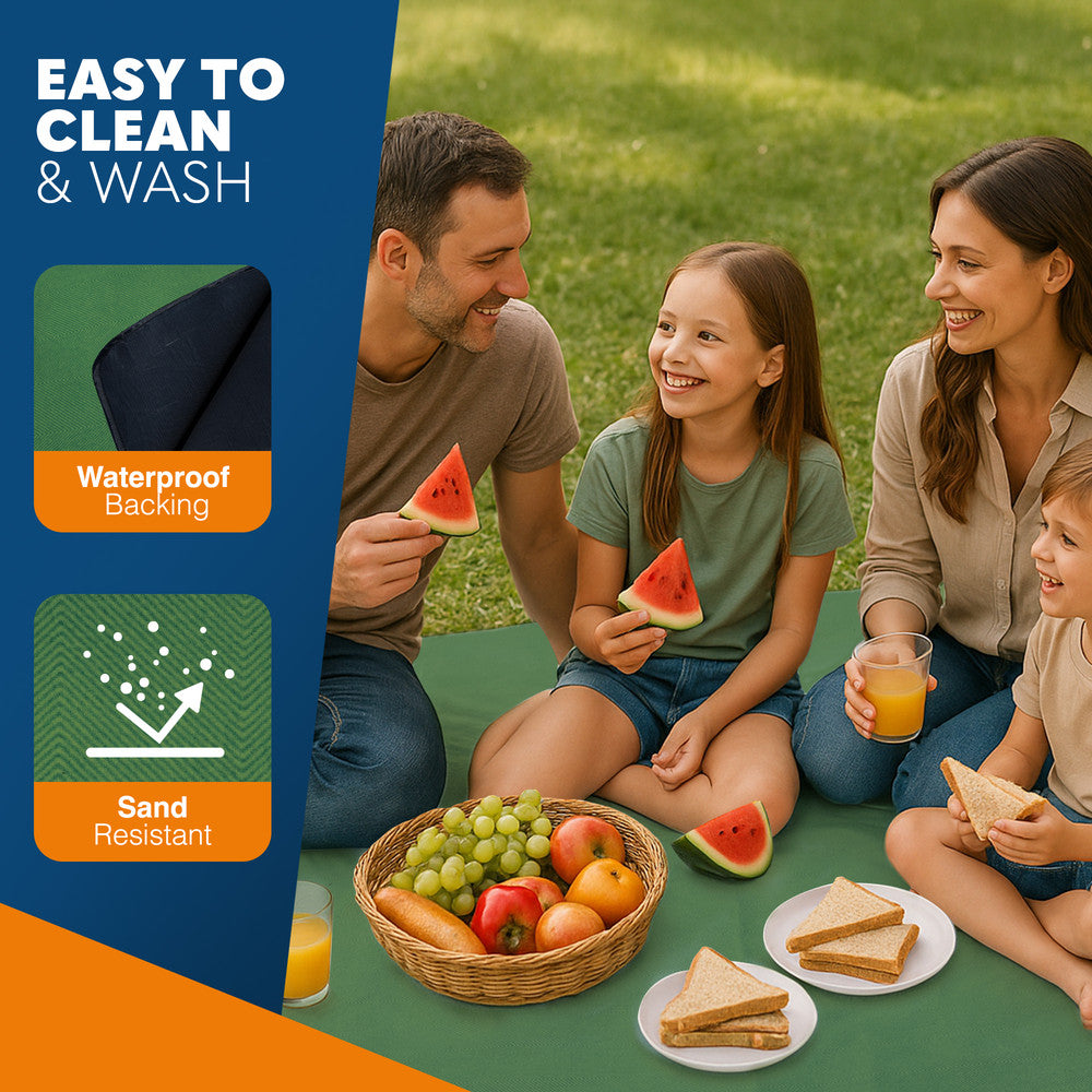 Extra Large Picnic Blanket - Herringbone Fleece Mat – image 10