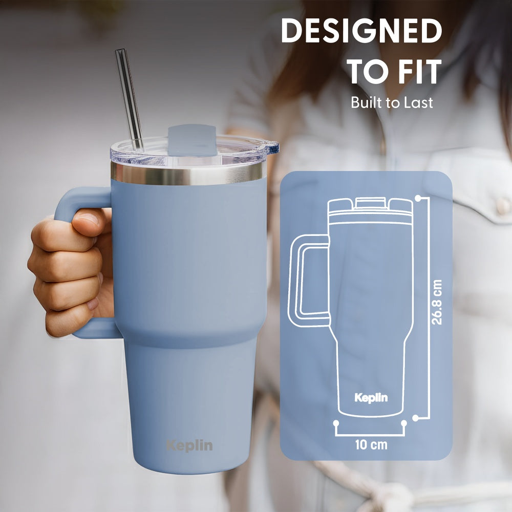 40oz Light Blue Stainless Steel Tumbler Vacuum Insulated UK