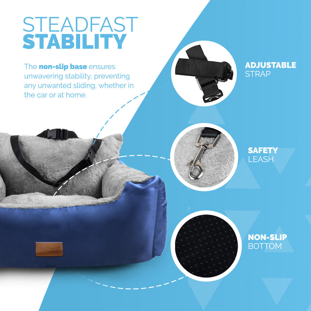 FurDreams Dog Car Seat – Plush & Cozy Pet Booster Seat for Small Dogs & Cats with Storage Pocket, Safety Leash, Waterproof Liner, and Non-Slip Base – image 28