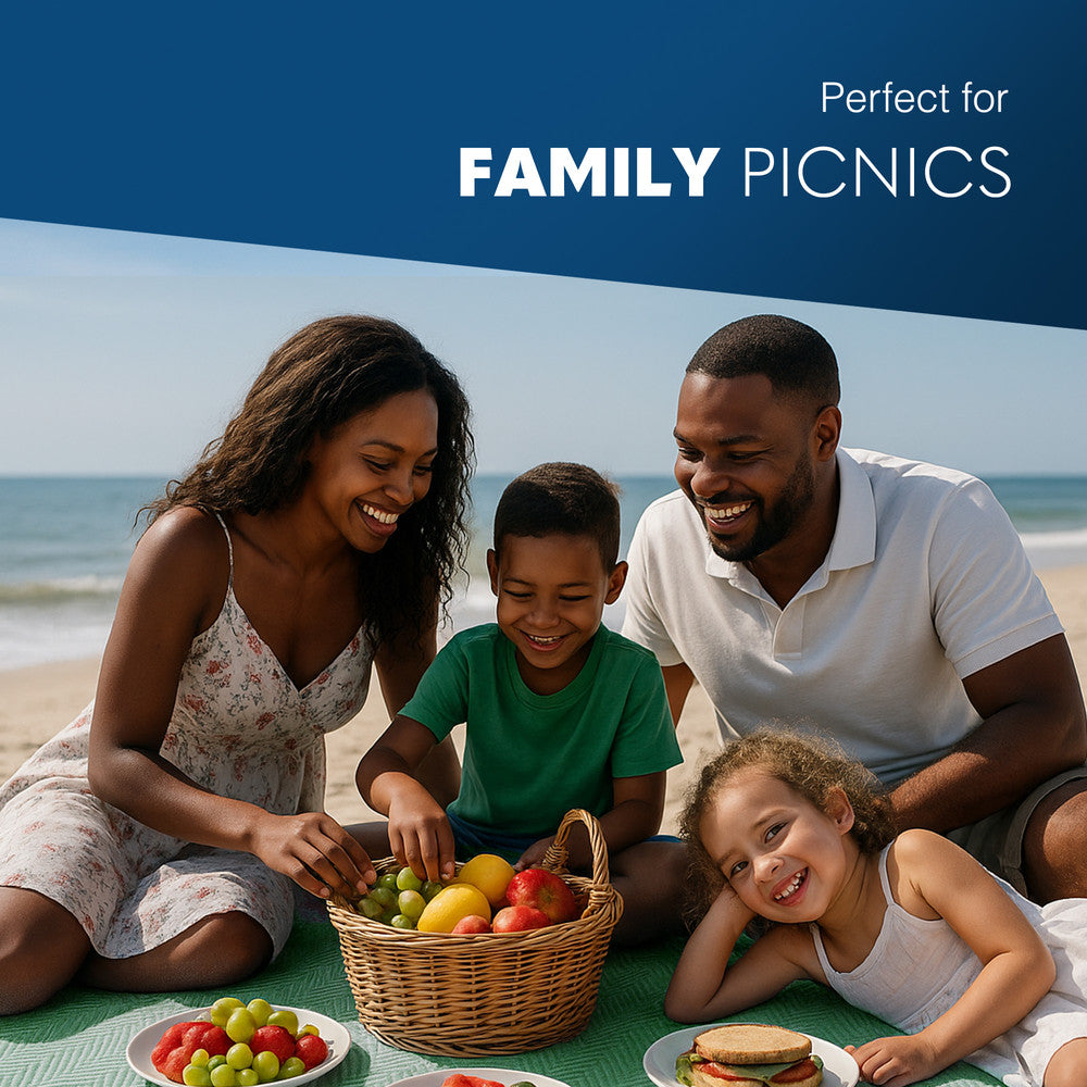 Extra Large Picnic Blanket - Herringbone Fleece Mat – image 12