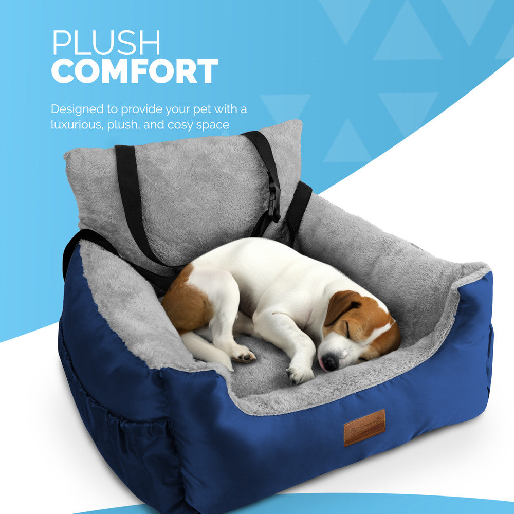 FurDreams Dog Car Seat – Plush & Cozy Pet Booster Seat for Small Dogs & Cats with Storage Pocket, Safety Leash, Waterproof Liner, and Non-Slip Base – image 29