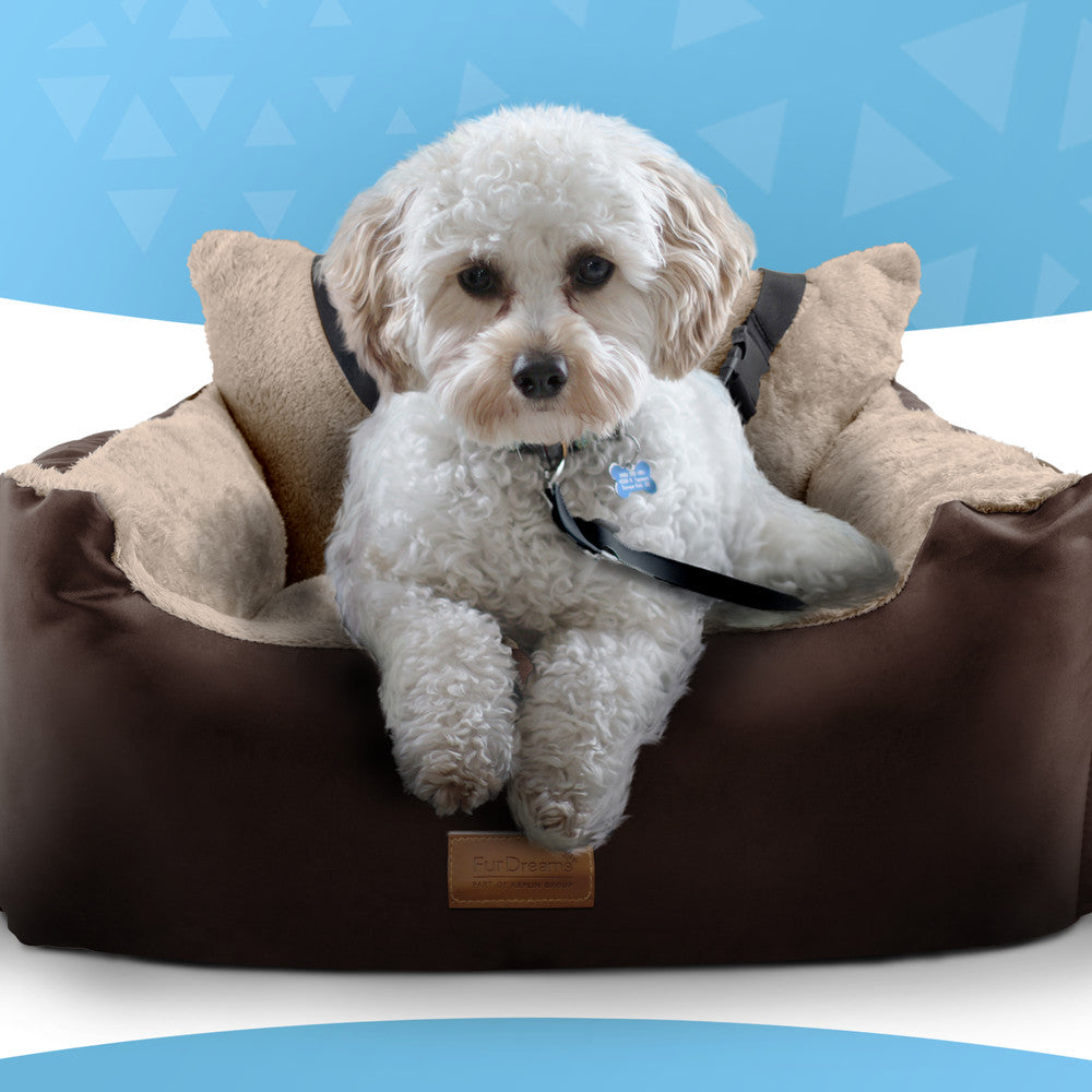 FurDreams Dog Car Seat – Plush & Cozy Pet Booster Seat for Small Dogs & Cats with Storage Pocket, Safety Leash, Waterproof Liner, and Non-Slip Base – image 14