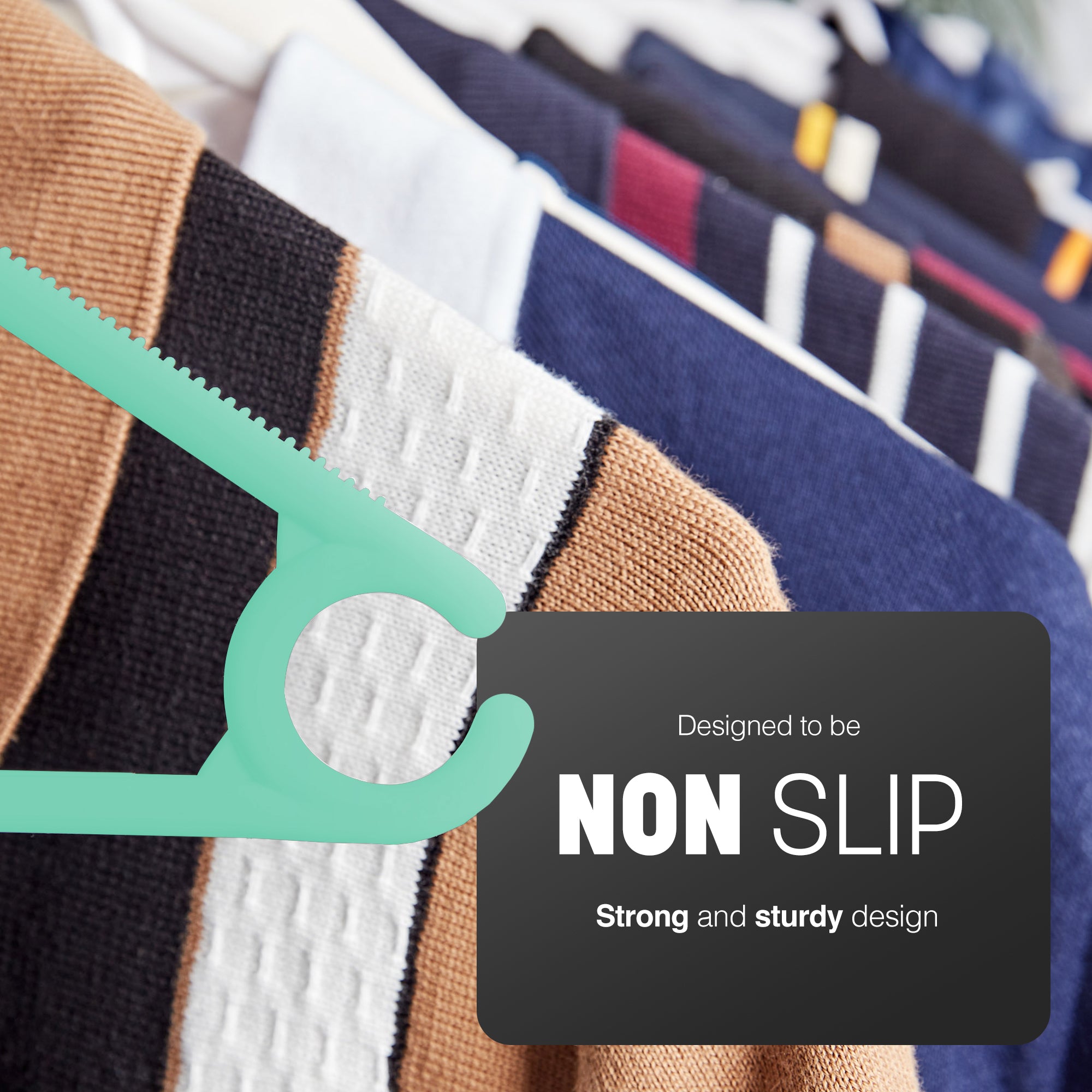 Heavy Duty Swivel Hook Hangers - Space Saving & Non Slip Coat Hangers with Rotating Hook & Tie