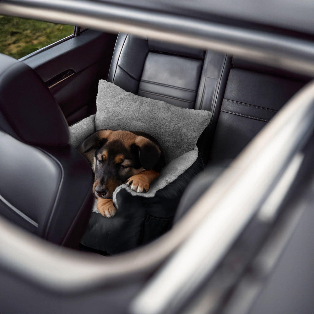 FurDreams Dog Car Seat – Plush & Cozy Pet Booster Seat for Small Dogs & Cats with Storage Pocket, Safety Leash, Waterproof Liner, and Non-Slip Base – image 7