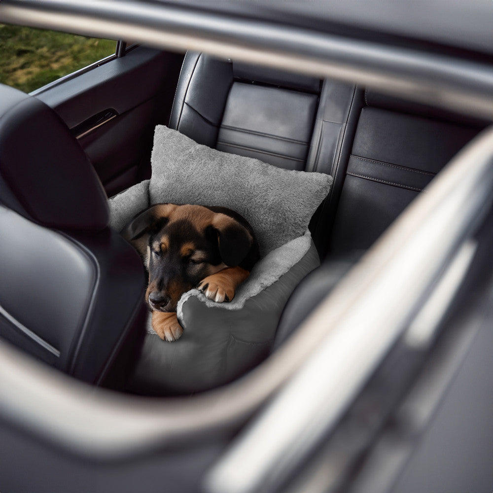 FurDreams Dog Car Seat – Plush & Cozy Pet Booster Seat for Small Dogs & Cats with Storage Pocket, Safety Leash, Waterproof Liner, and Non-Slip Base – image 23