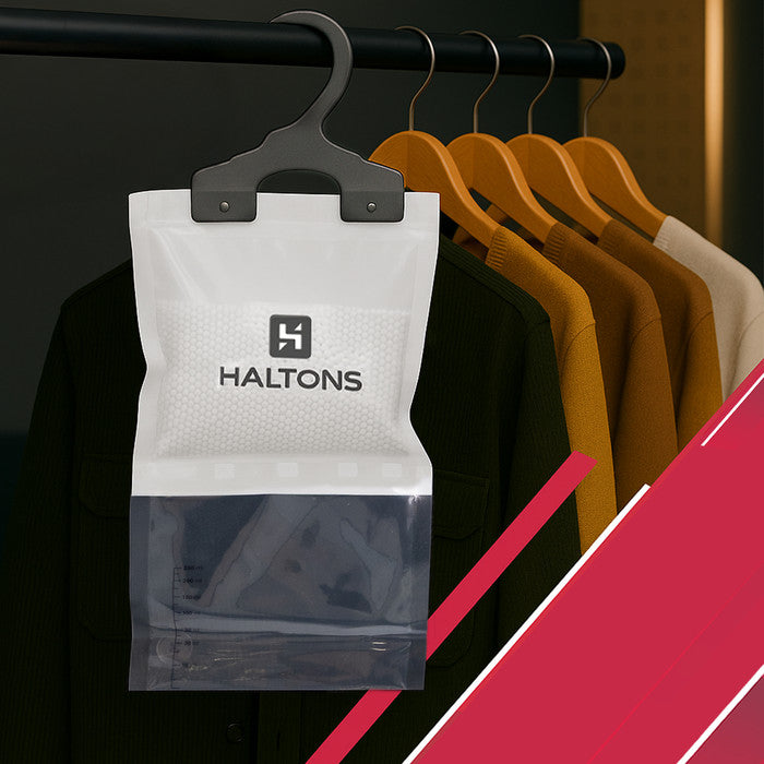 Haltons Hanging Wardrobe Dehumidifier, 210g Moisture Absorber Bags